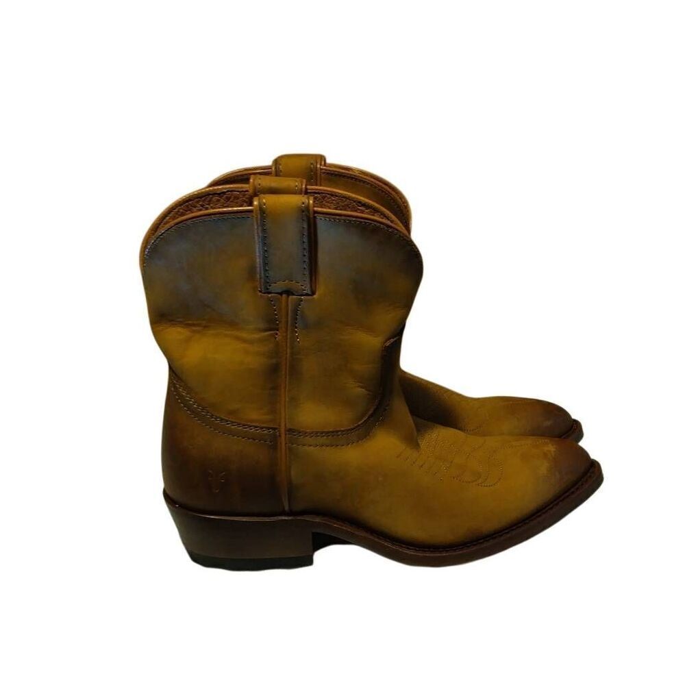 Frye Boots Billy Short Cognac Cowgirl Boots Women's Size 6
